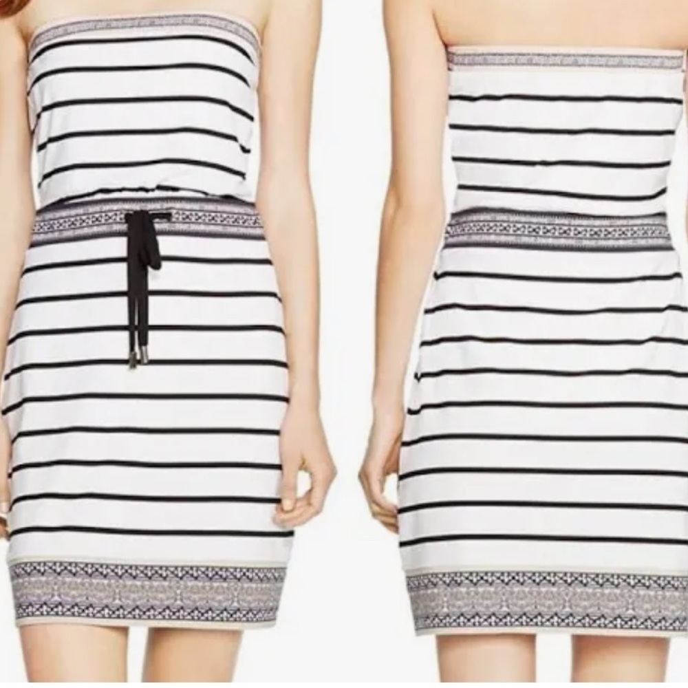 White House Black Market Black and White Striped Dress